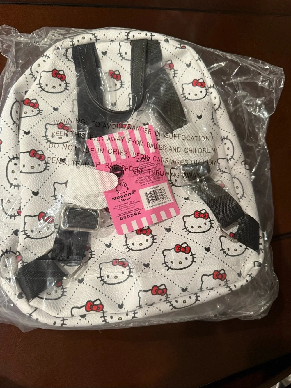 Hello Kitty White & Red All Over Print Mini Backpack *NWT